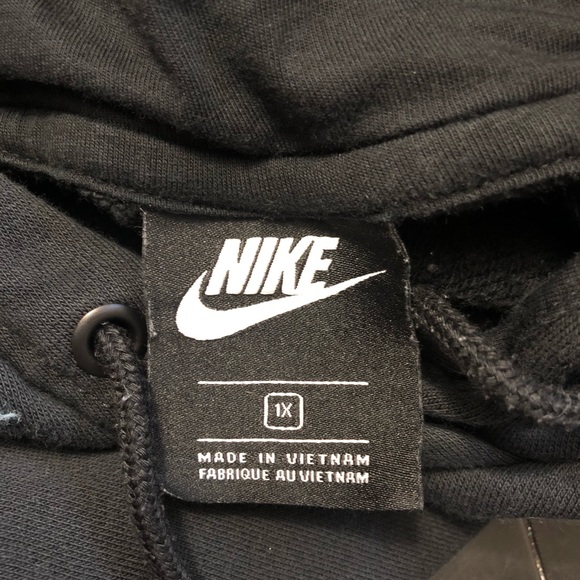 Nike Essential Black Fleece Pullover Hoodie 1X - Picture 7 of 8